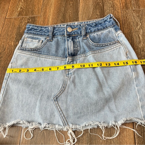 Pacsun Two Tone Denim Mini Skirt Size 23 - Picture 5 of 7